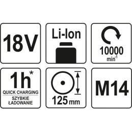 SZLIFIERKA KĄTOWA 18V BEZ...